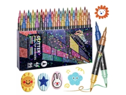 Marcadores metálicos con purpurina, ideales para manualidades, dibujo y escritura, paquete de 48 unidades Hexinyigjly