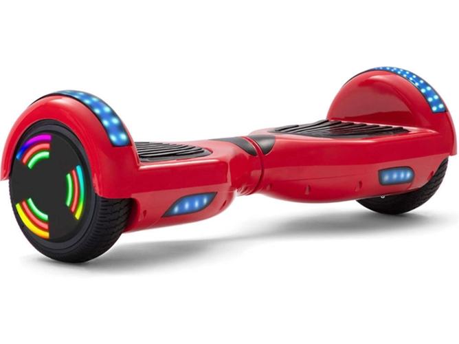 Hoverboard E-RIDES Rojo (Altavoz Bluetooth|Autonomía: 30-60 min| Velocidad Máx: 12 km/h)