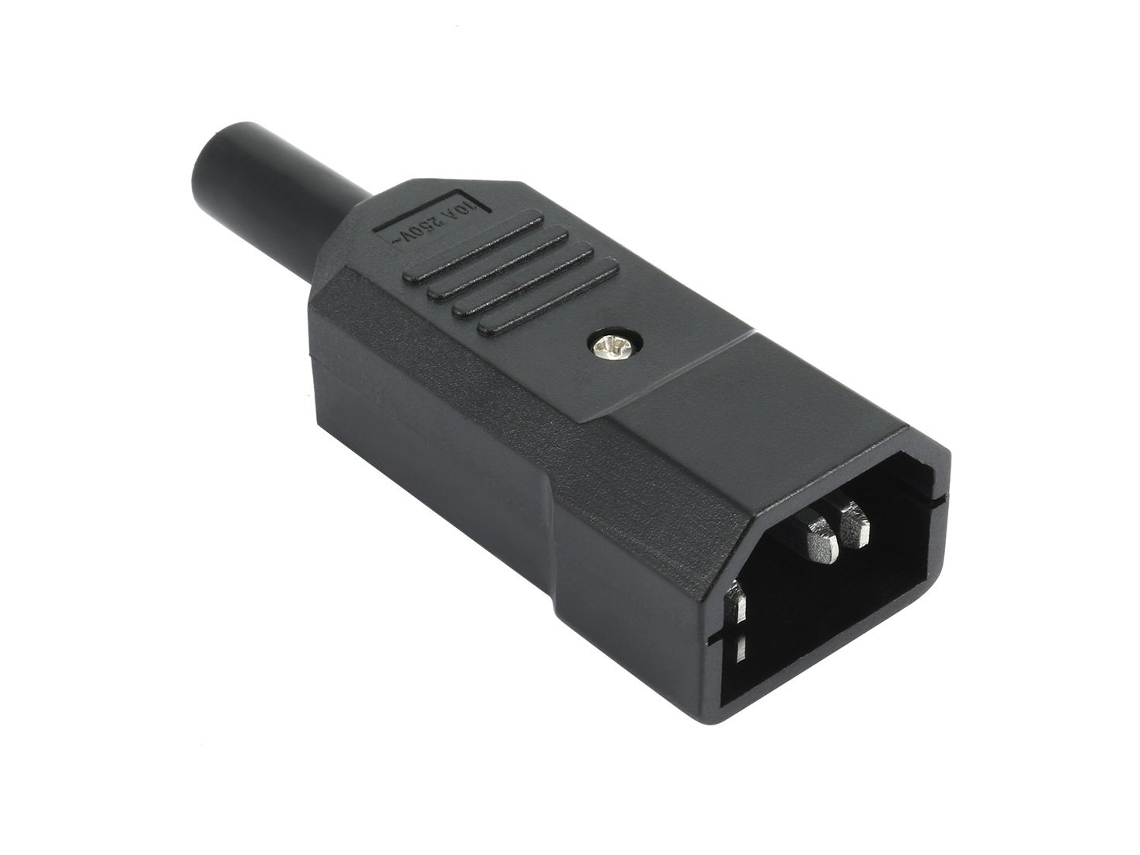 Adaptador De Enchufe De Zinc Reutilizable Iec C13 De 3 Pines, 250 V Ca, 10 A, Color Negro De De