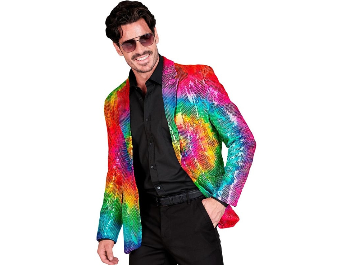 Disfraz o Chaqueta Fiesta multicolor neón para hombre