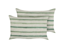 Cojines decorativos de estilo moderno BELIANI Kafra de Poliéster Verde 50x30x12