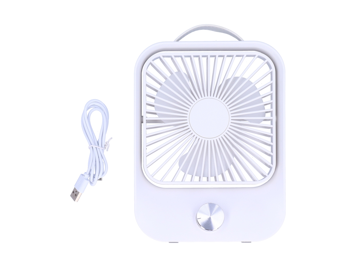 Mini ventilador de escritorio USB portátil blanco con velocidad continua