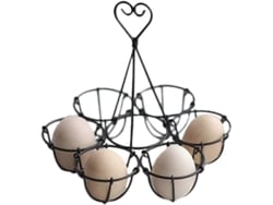 Bandeja De Alambre Metalico Para 6 Huevos Pascua Estilo Rustico Negro Mate Antiguo Con Mango Practico