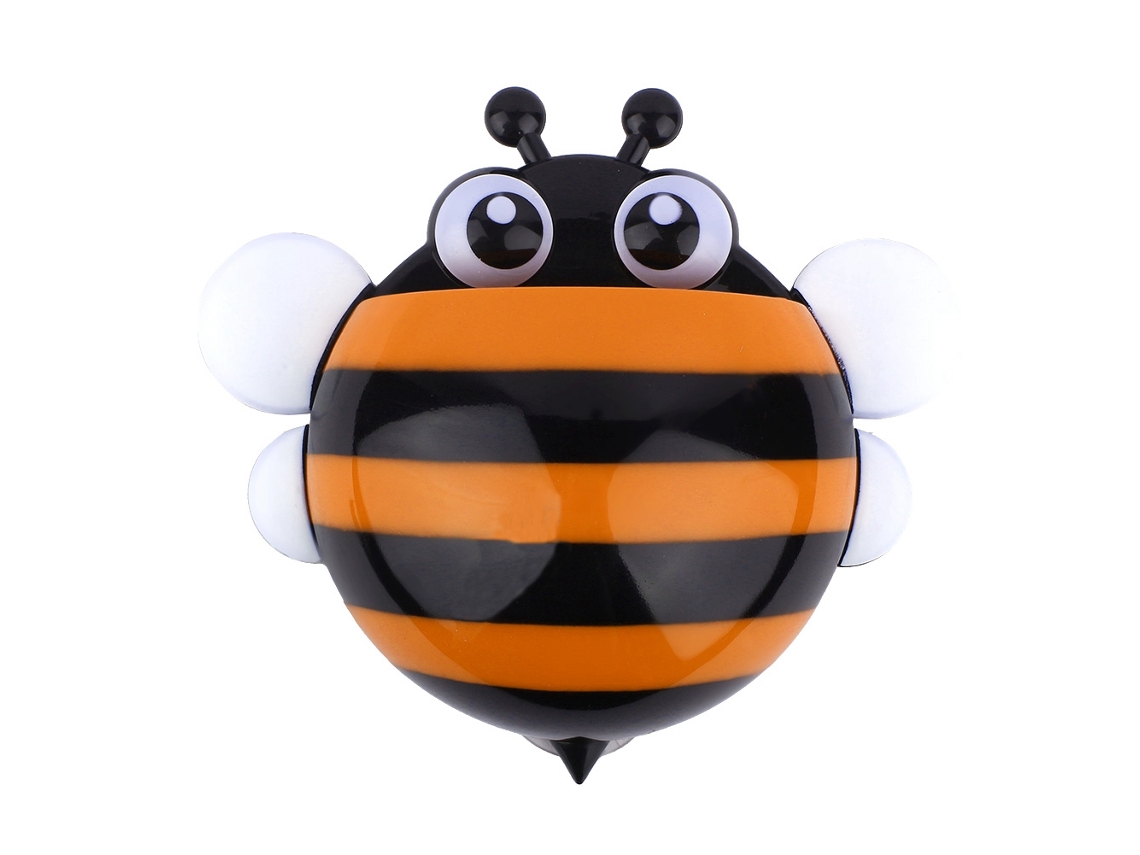Aiailikill Bee - Soporte de pared para cepillos de dientes con ventosa fuerte y soporte para pasta de dientes (naranja)