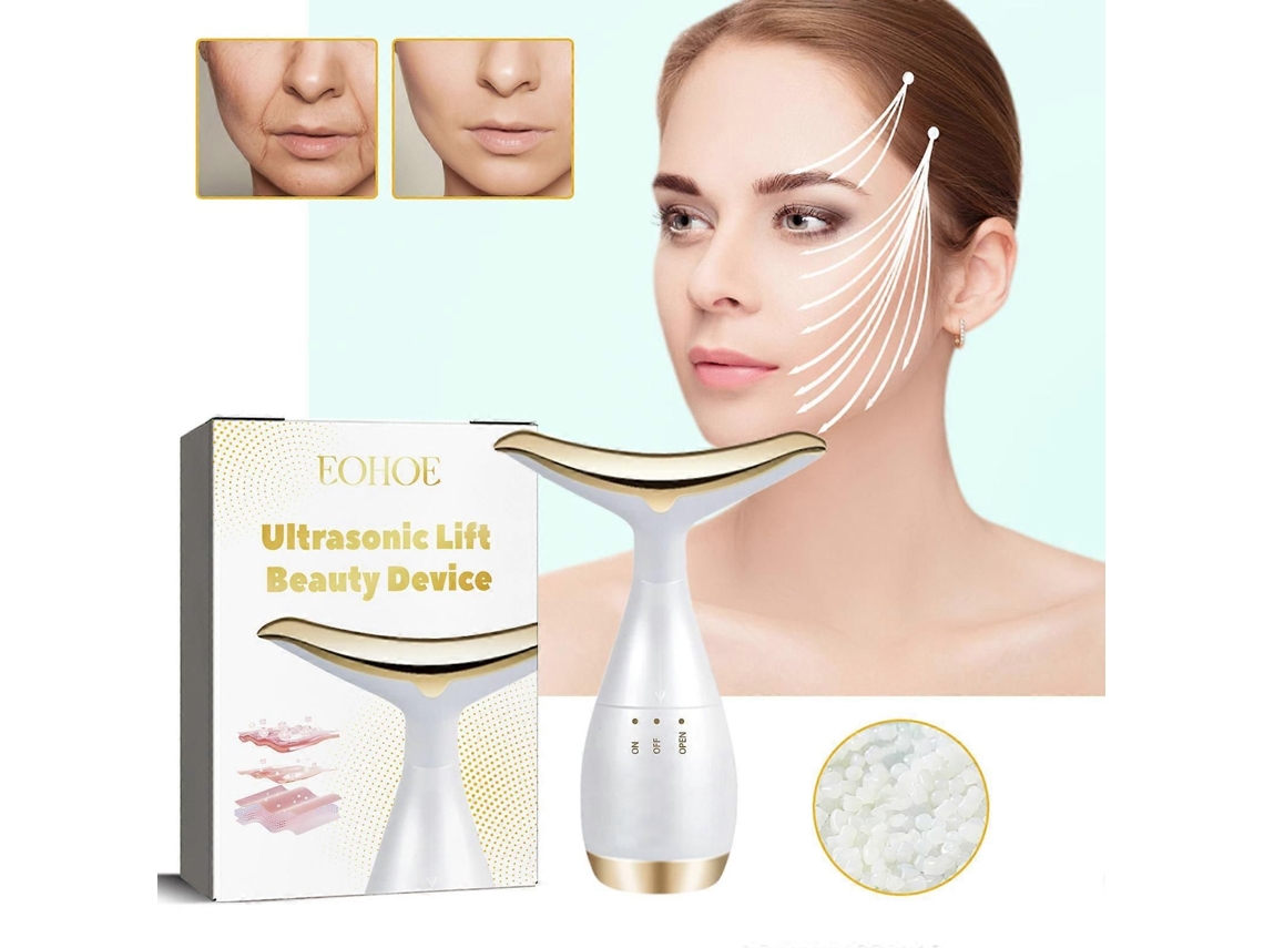 Dispositivo de belleza ultrasónico para lifting, terapia de luz roja para rostro, cuello y masajeador facial, herramienta de modelado en forma de R GOKOCO