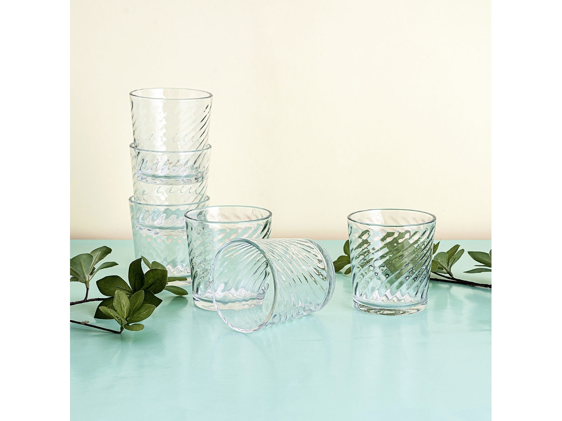 Set de Vasos QUID Twist Transparente Vidrio 260 ml (6 Unidades)