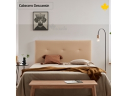 Cabecero Tapizado DESCANSIN Tela de Polipiel Liso (180 cm - Beige)