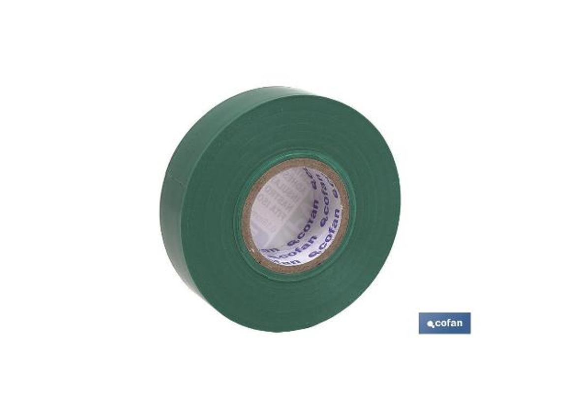 Cinta aislante 180 micras verde 19mmx20 metros   caja 10 unid.