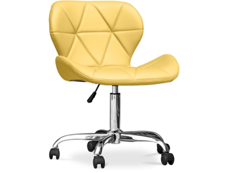 Silla de Oficina con Ruedas Silla de Escritorio Giratoria Tapizada en Piel Sintética Wito 50x48cm PRIVATEFLOOR