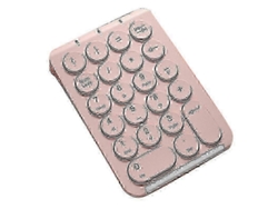 Teclado numérico inalámbrico Bluetooth con 22 teclas redondas y teclado numérico recargable Ly Ebike (rosa)
