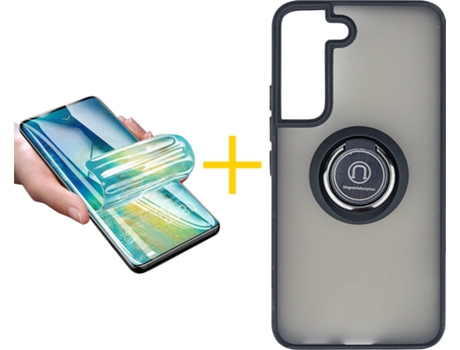 Carcasa + Protector de Pantalla para Samsung Galaxy S21 5G SKYHE Negro