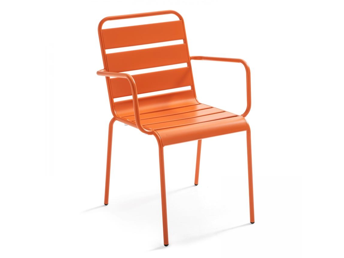 Silla de jardín de metal con brazos