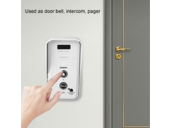 Timbre Inalámbrico Con Intercomunicador De Voz, Alcance De 1500 M, Batería Interna, 3 Niveles De Volumen, Seguridad Para El Hogar, Color Blanco.