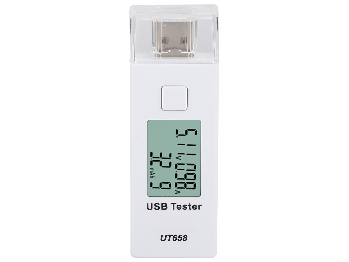 Detector De Corriente Y Voltaje Usb Ut658 Con Alarma De Alto/bajo Voltaje Y Pantalla Lcd (10 Unidades)
