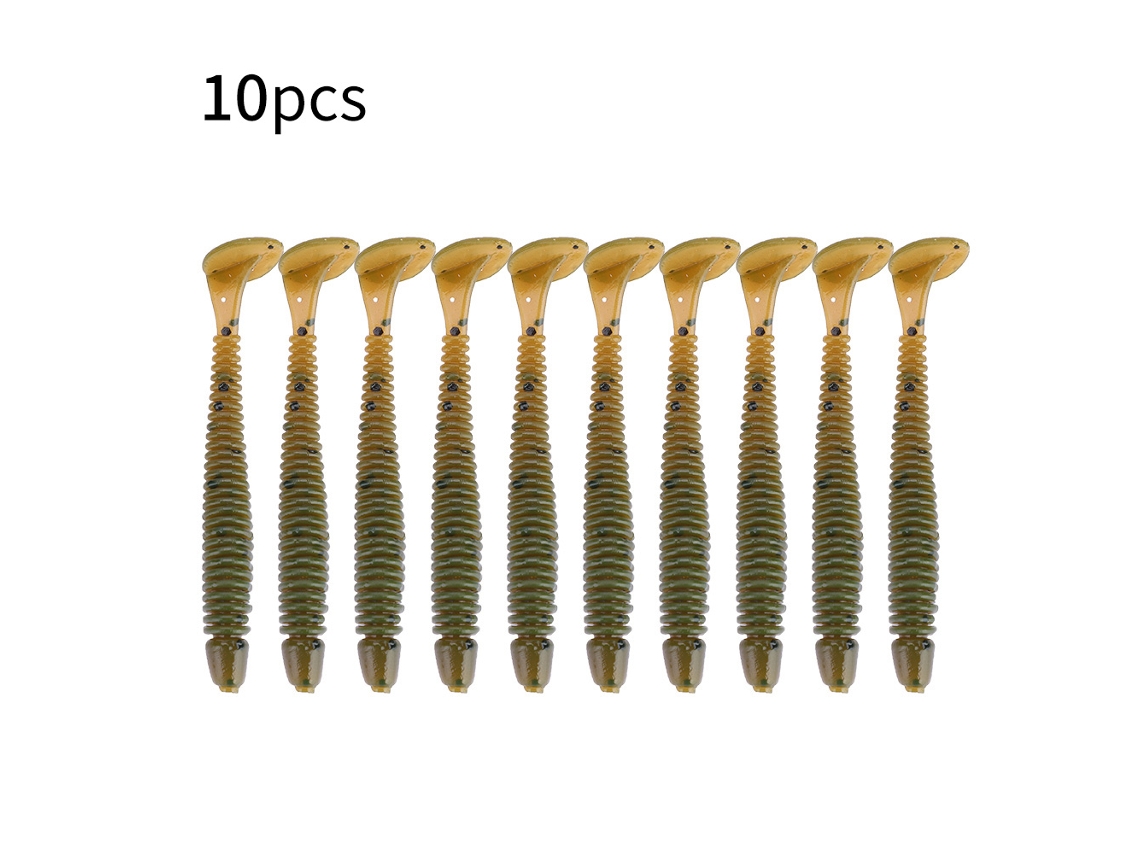 10 Señuelos Artificiales De Plástico Blando De 5 Cm Con Forma De Gusano Para Pesca.