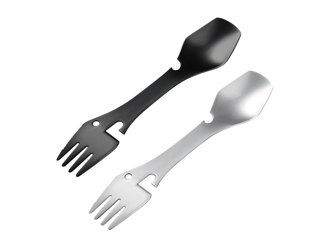 Utensilios De Mesa Multifunción, Tenedor Y Cuchara De Acero Inoxidable, Cubiertos Multifunción