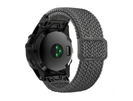 Correa de nailon 22mm con hebilla para Garmin Fenix 7/Epix/Instinct 2/Approach S62/Fenix 5 - canoso