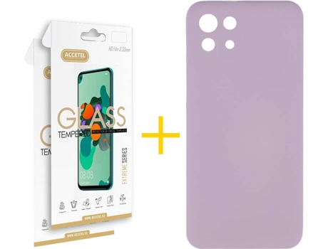Kit Funda + 2 Protectores de Pantalla Xiaomi Mi 11 5G ACCETEL Liso 11 Morado