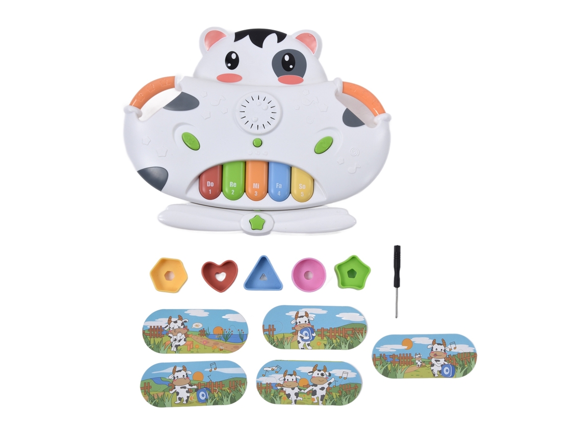 Juguete Musical Piano Bebé Con Teclado Animado Para Niños Pequeños Juguete Educativo Regalo De Cumpleaños Vaca 2 En 1