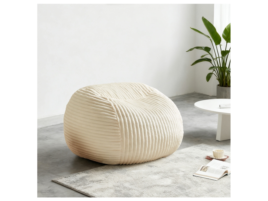 Puf beige de alta calidad para adultos, sofá de espuma viscoelástica ultralujoso y cómodo sillón de lectura, ideal para el dormitorio. Zkaka