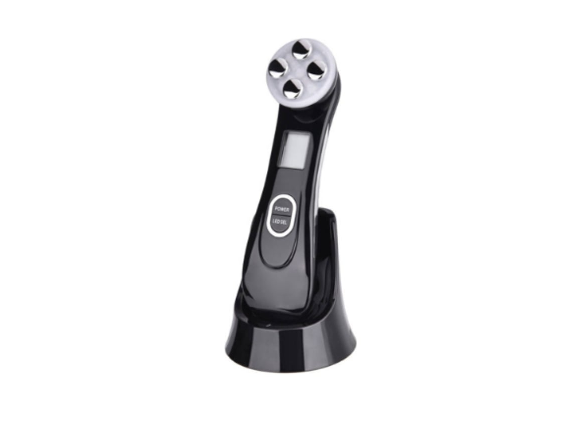 Masajeador ultrasónico antiarrugas LED 5 en 1, color negro, Yunzii