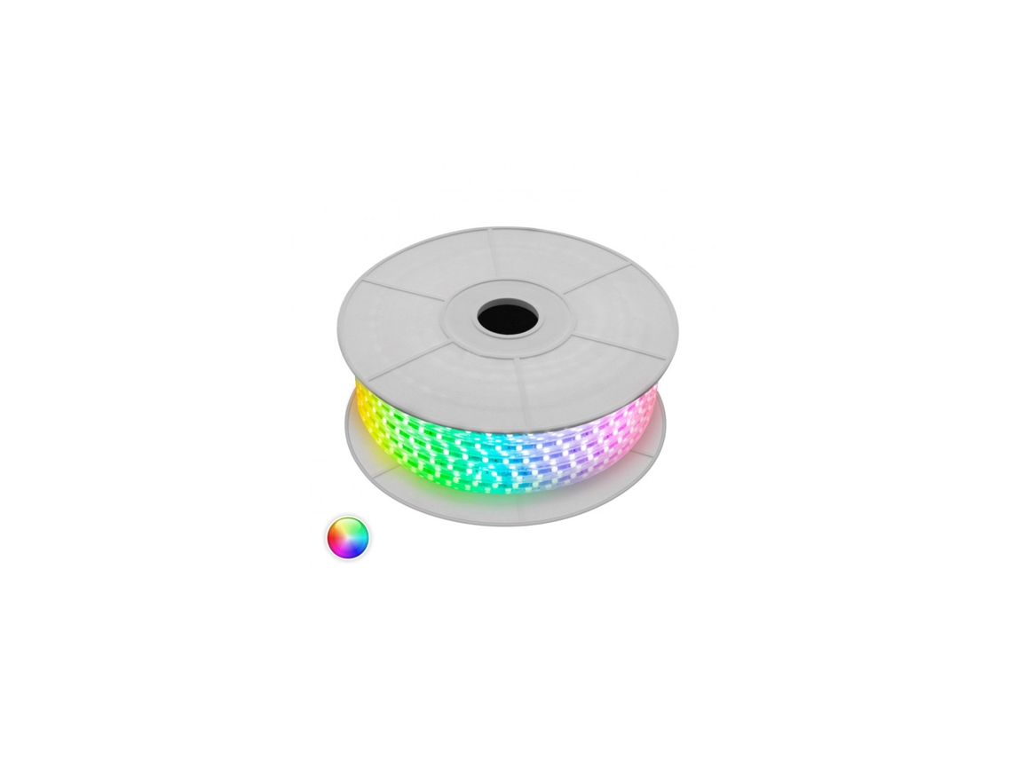 Tira LED RGB con Control Remoto IR 220V AC 60 LED/m IP65 a Medida Ancho 16mm Corte cada 100 cm LEDKIA