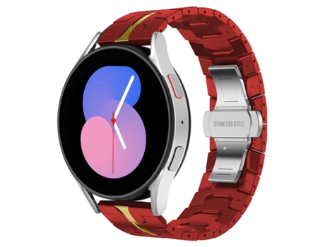 Correa de reloj inteligente para Samsung Galaxy Watch5 / Watch5 Pro Armor Acero inoxidable Metal (Rojo + Dorado)