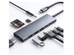 Adaptador multipuerto Hub USB C 9 en 1 con 4k a 30 Hz gris Yizhood