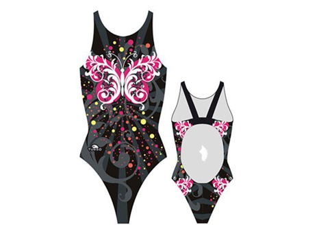 Traje de baño para Mujer TURBO Butterfly Stars Pro Resist Negro para Natacion (9 - 10 Años)