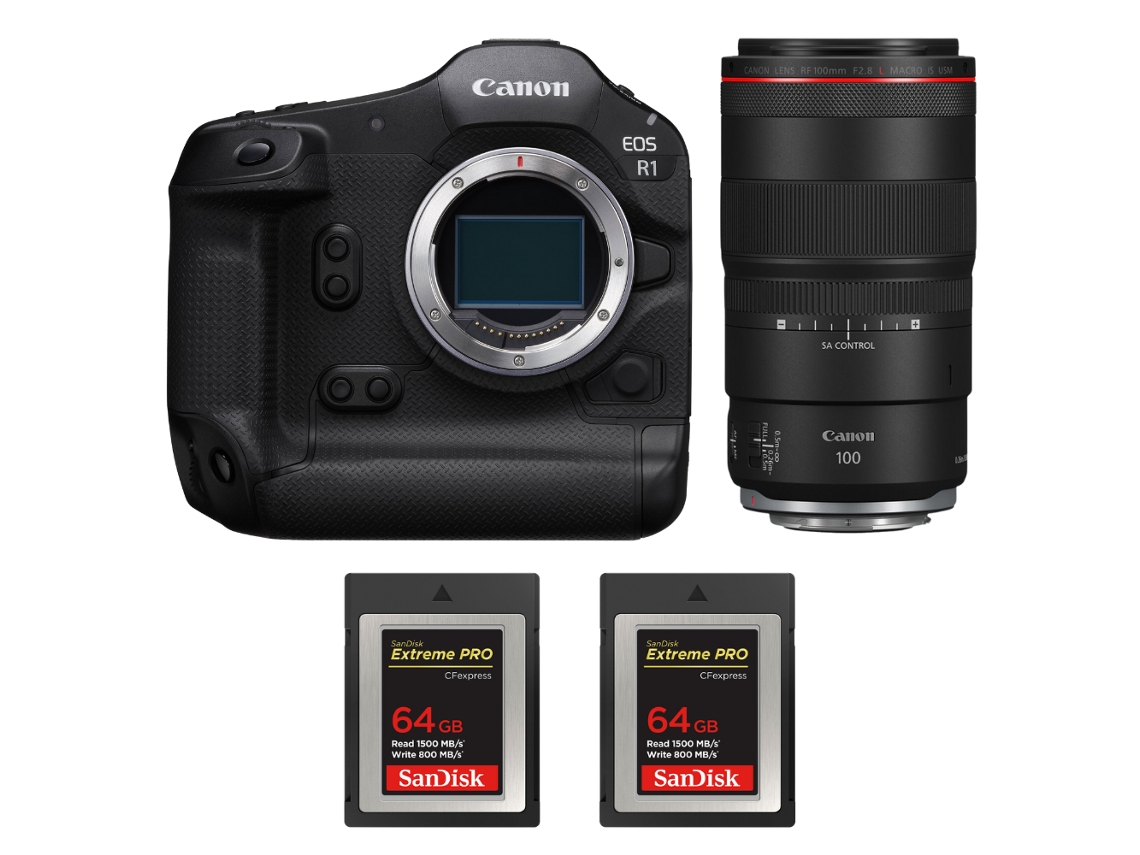 Canon Eos R1 + Rf 100mm F/2.8 L Macro Is Usm + 2 Sandisk 64gb Extreme Pro Cfexpress Type B + Ebook “20 Consejos Para Fotos Que Impactan”