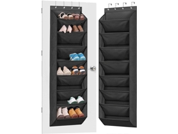 Organizador de zapatos con puerta, 8 bolsillos, capacidad para hasta 20 pares, color negro ZYBLSSBB