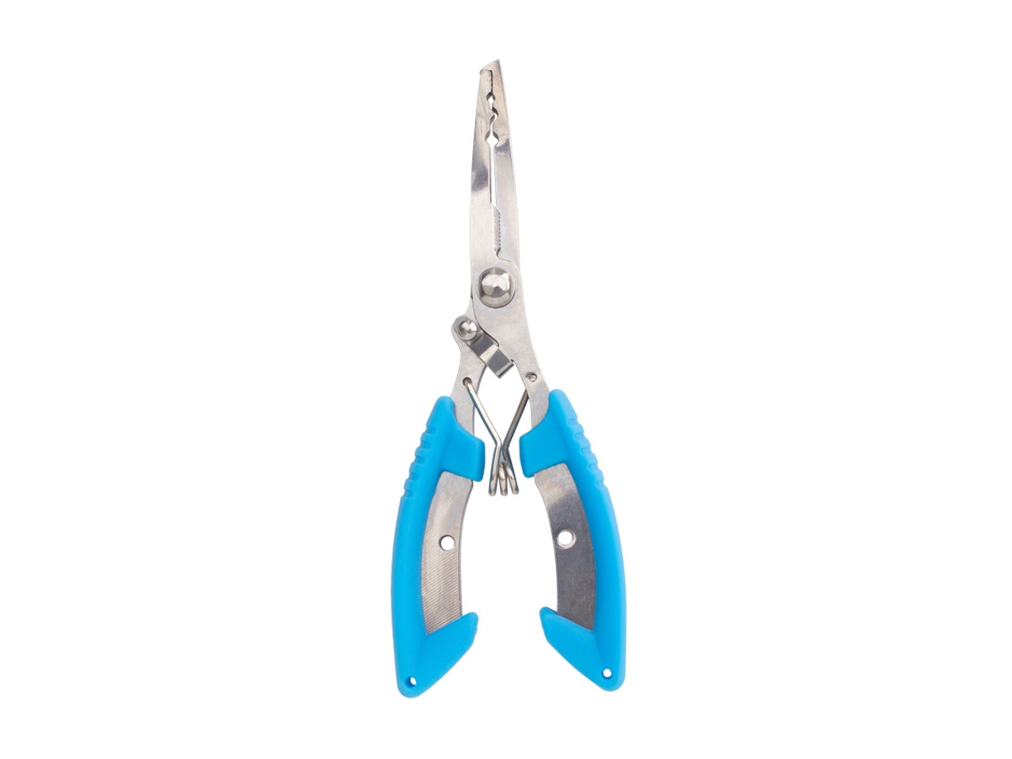 Aguja de pesca de acero inoxidable con mango antideslizante y extractor de anzuelos. MDUG (azul)