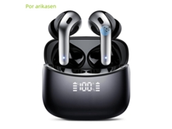 Auriculares Inalámbricos Bluetooth (negros), Resistentes Al Agua, Con Micrófono, Cancelación De Ruido Y Batería De 52 Horas.