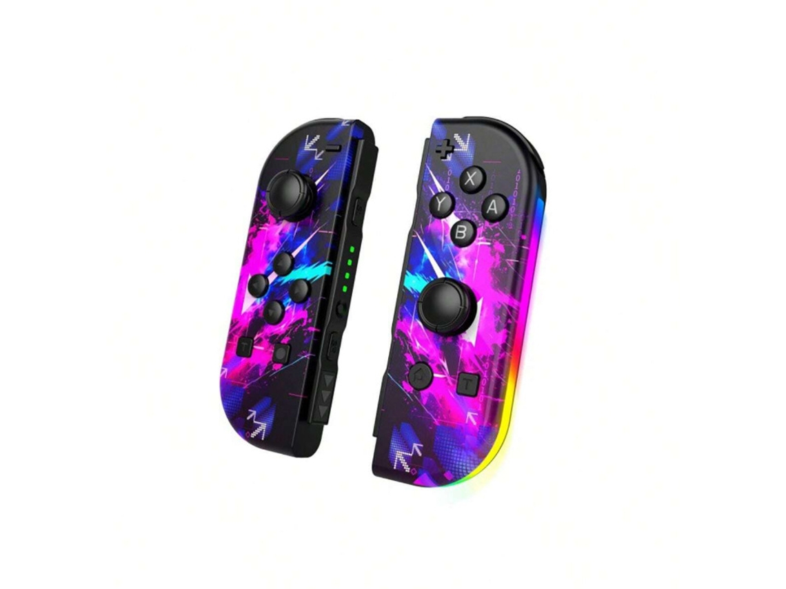 1 Par De Mandos Inalámbricos Joy-con Para Nintendo Switch - Bluetooth 5.2, Led Rgb, Doble Vibración, Función Turbo, Color Morado.no Original, Sin Marca