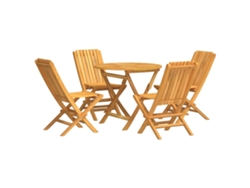 Maison Exclusive - Juego De Comedor Para Jardín 5 Piezas Madera Maciza De Teca