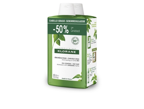 A La Ortiga Bio Champú Seborregulador Cabello Graso 2 X KLORANE 400 Ml