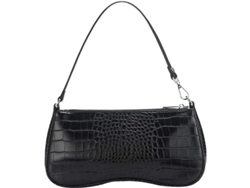 Bolso De Hombro Clásico De Los 90 Para Mujer, De Piel Vegana, Negro, Con Diseño De Cocodrilo.
