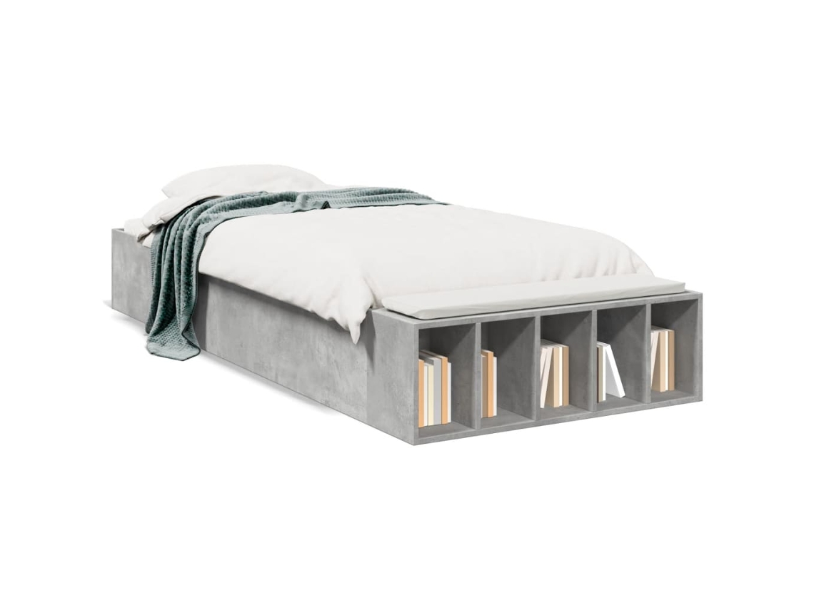 Maison Exclusive - Estructura De Cama Madera De Ingeniería Gris Hormigón 100x200cm