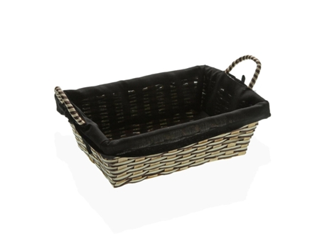 Cesta Para El Pan Versa Negro Bambú Algas Marinas (19 X 9 X 27 Cm)