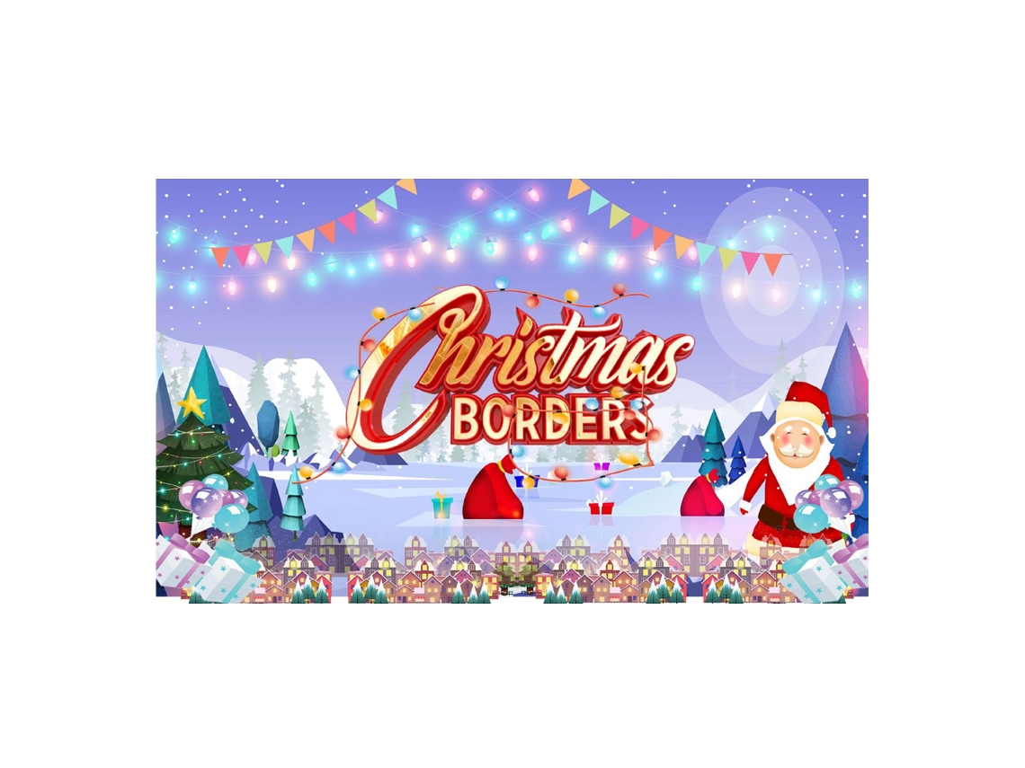 Panel decorativo navideño, fondo rojo con Papá Noel y árbol de Navidad. TRUYUETY