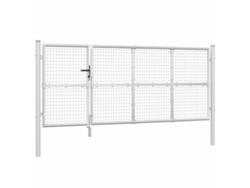 Maison Exclusive - Puerta De Jardín De Malla Color Plata 350 X 125 Cm Acero Galvanizado