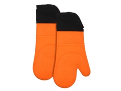 1 par de guantes de silicona extralargos para horno, guantes profesionales resistentes al calor para asar a la parrilla con forro de algodón acolchado