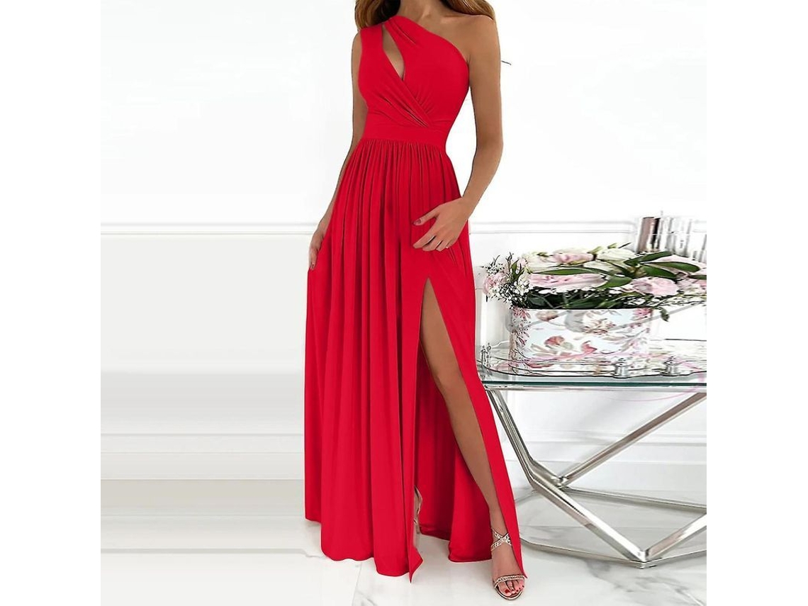 2026-vestido Sexy De Hombro Uno Con Cuello Colgante Para Fiesta De Boda, Cintura Alta, Largo Plano, Verano 2022