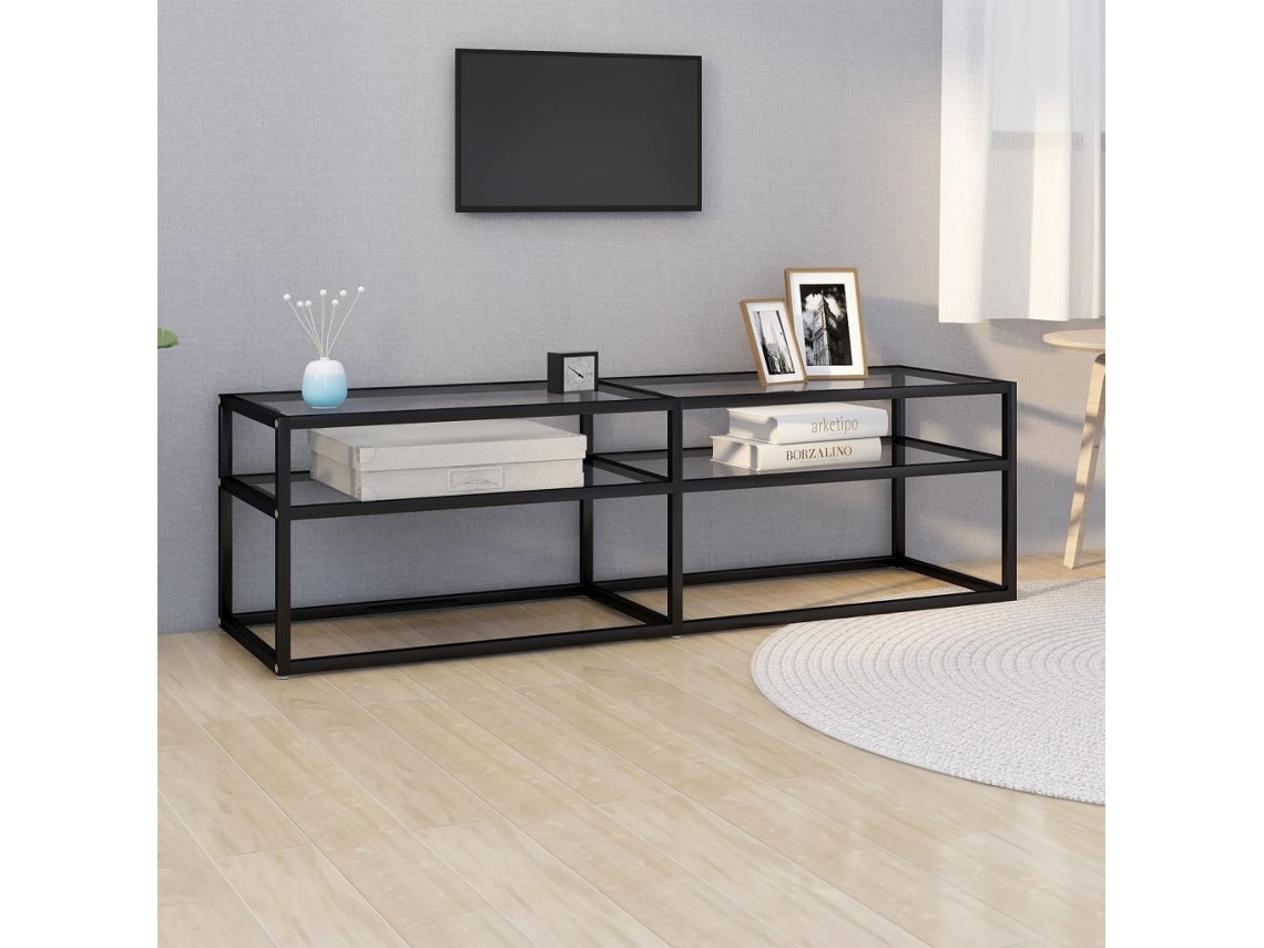 Estantería/Mueble de TV 140X40X40,5 Cm Cristal Templado Transparente