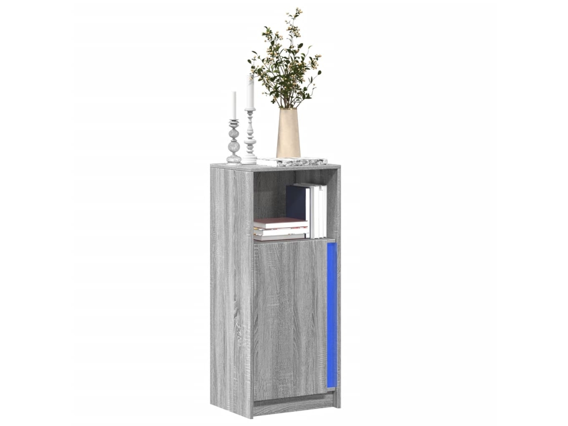 Aparador Con Led Madera De Ingeniería Gris Sonoma 42,5x34x100cm
