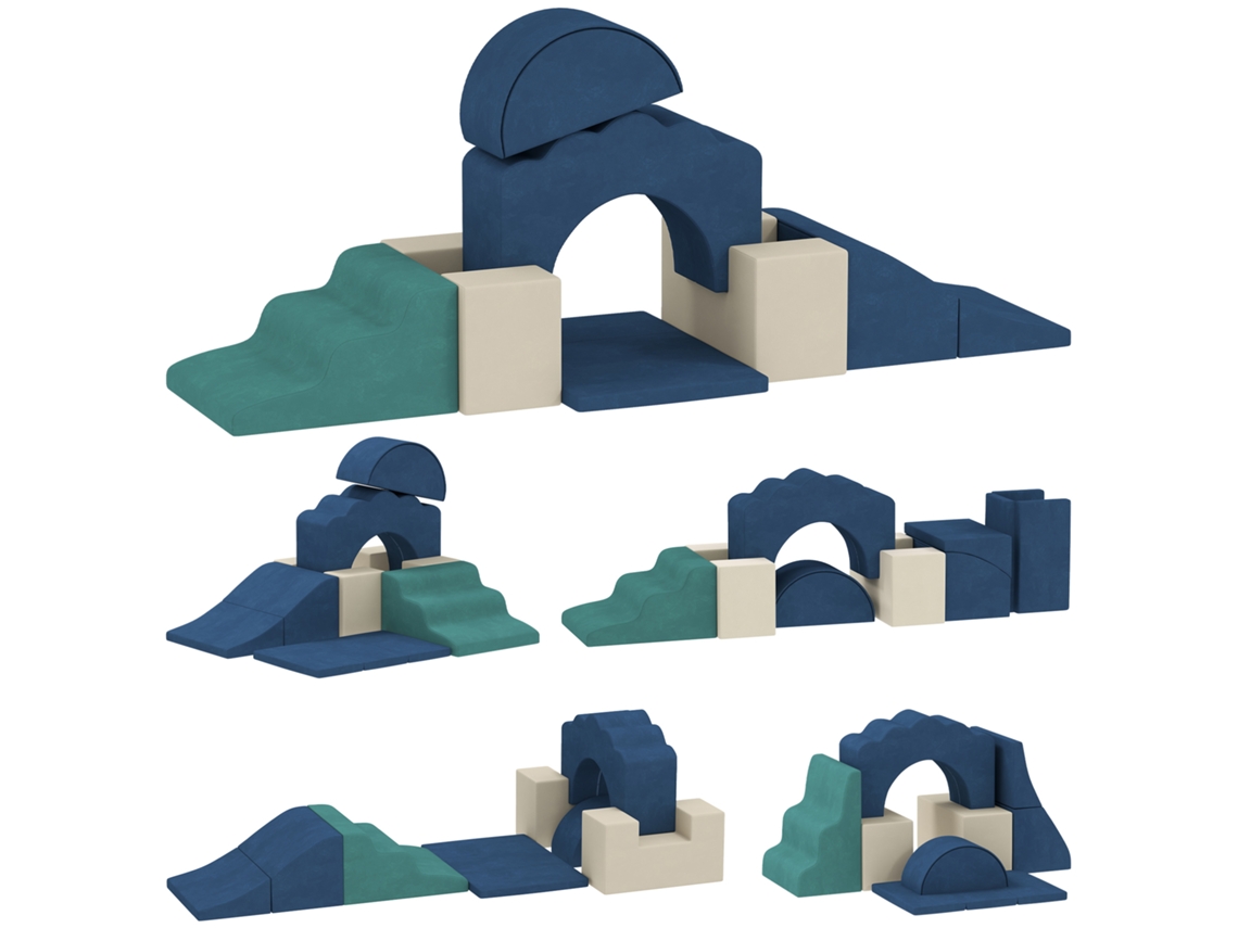 Juego de 7 bloques de escalada para bebés y niños pequeños, juego de escalada suave para interiores, tela, espuma, colorido