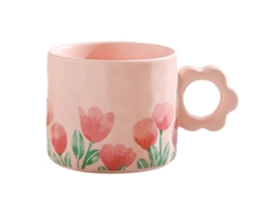 Taza de cerámica con flores de 270ml, taza creativa para parejas, taza para desayuno en la oficina NEVEANCE