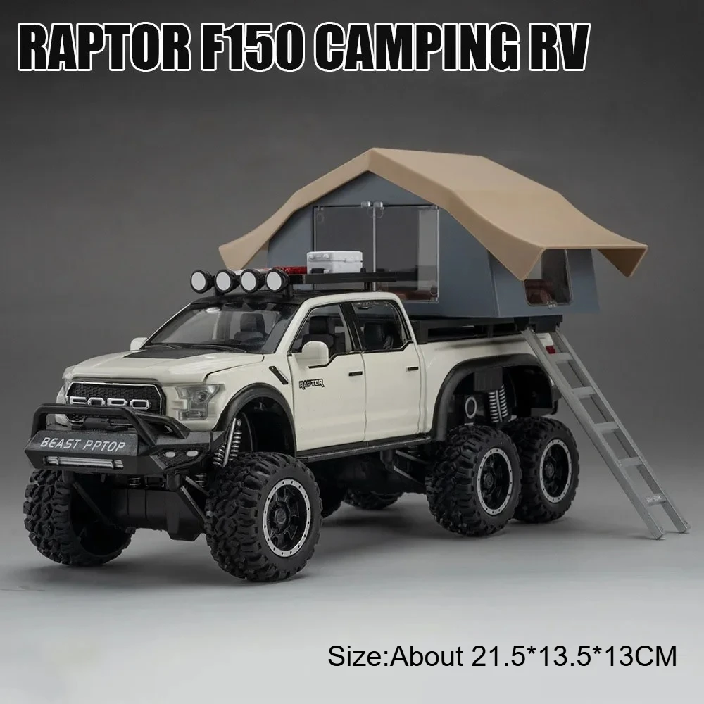 (f150 Blanco) Escala 1:24 - Coche de juguete de metal fundido a presión - Simulación de sonido y luz