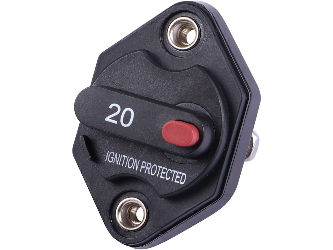 Disjuntor Manual De 20a Com Proteção Contra Sobrecorrente Para Carros E Barcos.