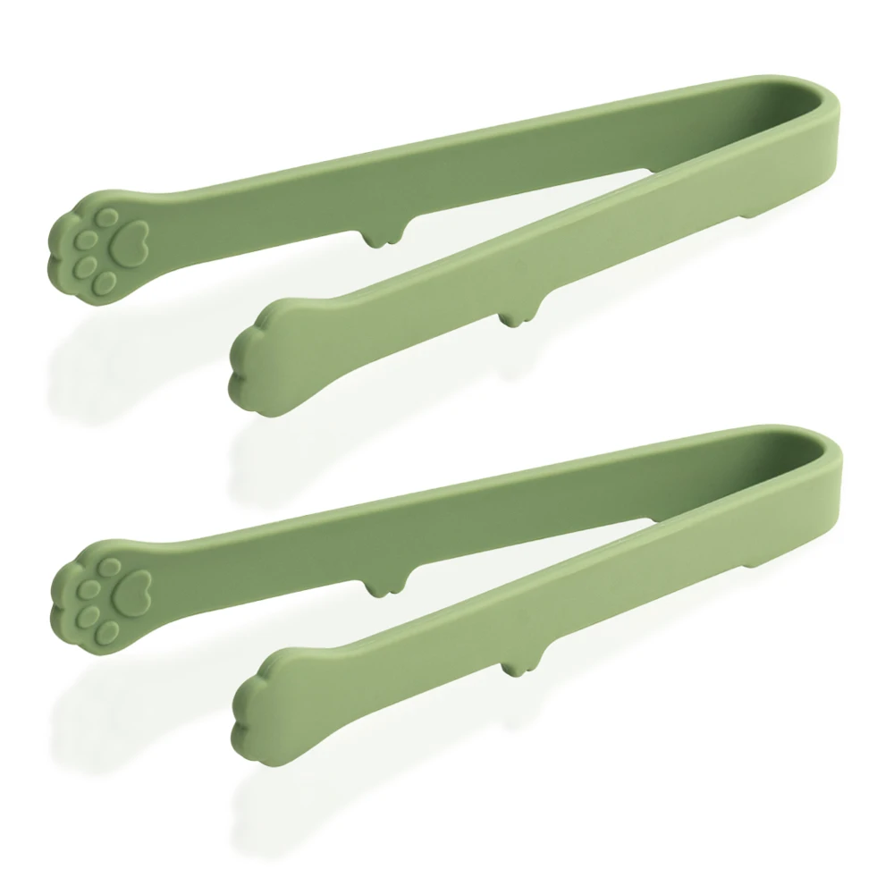 Mini pinzas antiadherentes para alimentos, fabricadas en silicona resistente al calor, compactas y portátiles. MDUG (verde, 2 unidades)